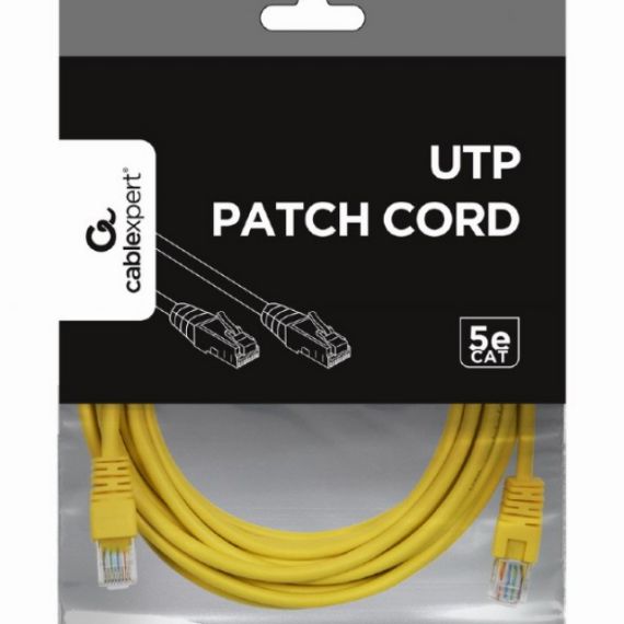 PATCH CORD CAT. 5E PP12-5M/Y YELLOW, 5 M, MOLDED STRAIN RELIEF 50U" PLUGS