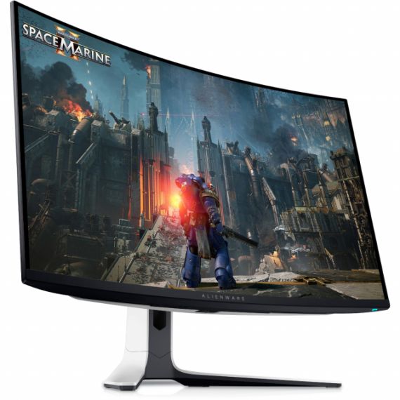 31.6” DELL OLED ALIENWARE AW3225QF CURVED QD UHD BLACK/WHITE (0.03MS, 1M:1, 1000CD, 21:9, 3840X2160, 178°/178°, 240HZ REFRESH RATE, CONSOLE MODE 120HZ, VRR, FRL, QUANTUM DOT, NVIDIA G-SYNC, HDMI2.1, DISPLAYPORT, USB HUB: 2 X USB3.0 + 1 X USB-C, AUDIO LINE