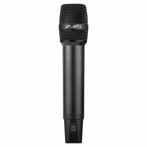 SVEN MK-740, WIRELESS DYNAMIC MICROPHONE, LI-ION 180MAH, 2.4GHZ RADIO / 6.3 MM PLUG, UP TO 25 M DISTANCE, UP TO 12 HOURS, POP FILTER, BLACK