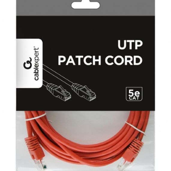 PATCH CORD CAT. 5E PP12-5M/R RED, 5 M, MOLDED STRAIN RELIEF 50U" PLUGS