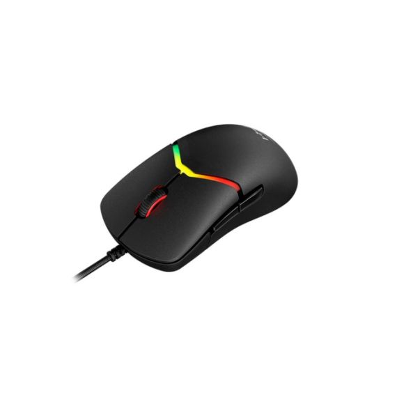 HYPERX PULSEFIRE SAGA GAMING MOUSE, BLACK, 200-26000 DPI, 4 DPI PRESETS, HYPERX 26K SENSOR, RGB LIGHTING, HYPERX OPTICAL SWITCHES, INTERCHANGEABLE MAGNETIC COMPONENTS TO ADAPT TO DIFFERENT GRIP STYLES, USB, 69G