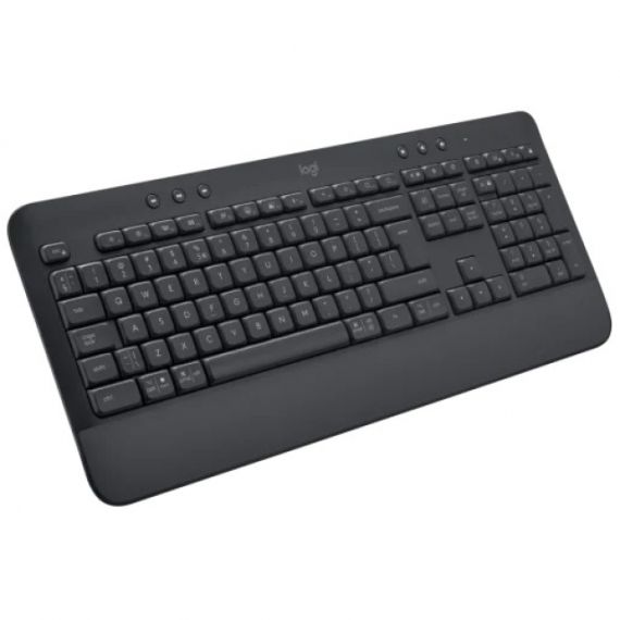 LOGITECH WIRELESS KEYBOARD SIGNATURE K650, UPGRADED SHORTCUTS AND INTEGRATED PALM REST, BLUETOOTH LOW ENERGY WIRELESS (BLUETOOTH 5.1) OR LOGI BOLT USB RECEIVER, GRAPHITE - US / RU