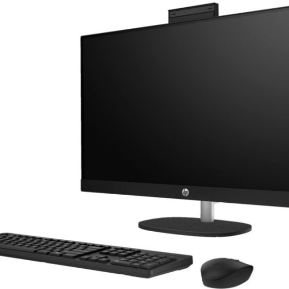 ALL-IN-ONE PC - 27” HP AIO 27-CR0044CI 27” FHD AG IPS, INTEL CORE I5-1335U, 16GB (2X8) DDR4, 512GB M.2 PCIE NVME SSD, INTEL(R) IRIS XE GRAPHICS, CR, HD CAM, WIFI6 2X2 + BT5, HDMI, LAN, WIRELESS BLACK 510SP KB AND MS, FREEDOS, JACK BLACK.