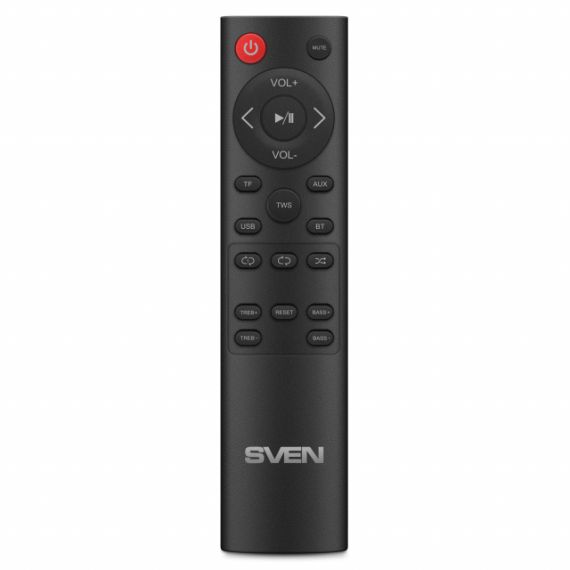 SVEN HA-950, BLUETOOTH HOME AUDIO SYSTYEM 60W (RMS), TWS, USB, MICROSD, REMOTE CONTROL, MDF, SOFT ECO-LEATHER, VOLUME AND TONE ROTARY KNOBS ON THE TOP PANEL, AUX INPUT, BLACK