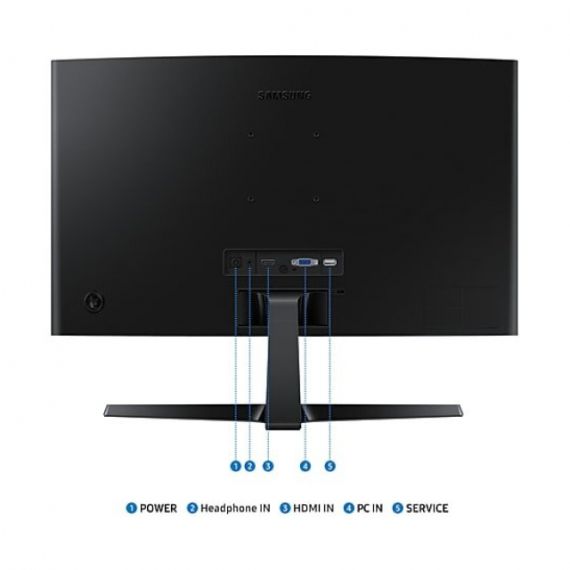 23.8” SAMSUNG VA LED S24D366G CURVED BLACK (4MS, 1000:1, 250CD, 1920X1080, 178°/178°, VGA, HDMI, 100HZ REFRESH RATE, CURVATURE 1800R, VESA)