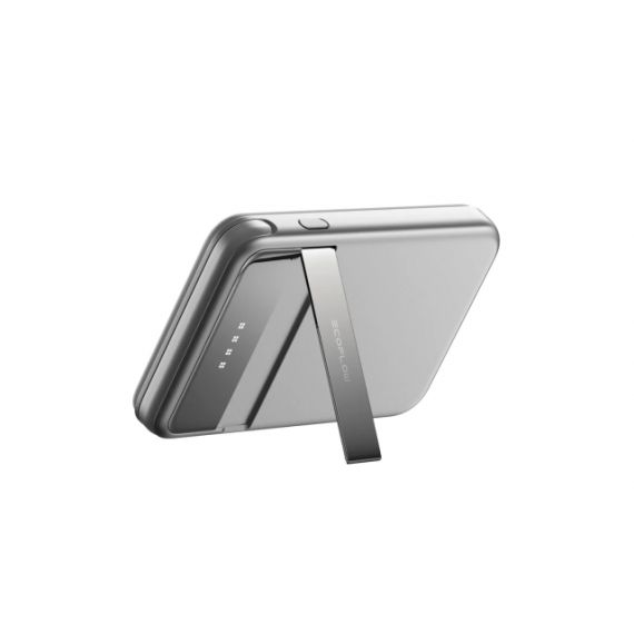 ECOFLOW RAPID 5000 MAGNETIC POWER BANK, WIRELESS CHARGING QI2.0 15W, BATTERY 18.5 WH (5000 MAH), BUILT-IN FAST CHARGING USB CABLE, KICKSTAND, 180G - SILVER