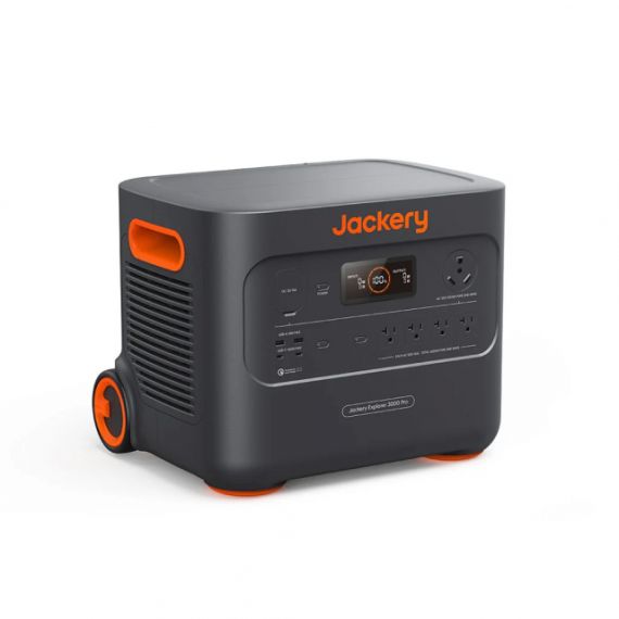 JACKERY "EXPLORER 3000 PRO" PORTABLE POWER STATION, CAPACITY: 3024WH, AC OUTPUT: 3000W, LCD, 2* USB-A, 2*USB-C, 4*AC OUTPUT, 1 CAR PORT, 2*DC OUTPUT, 2000 CYCLES LITHIUM-ION, WEIGHT: 29KG, PULL ROD AND WHEELS, 37X36X47CM, CHARGE 0-100% IN 2.4 HOUR, SMART 