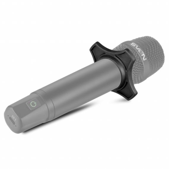 SVEN MK-742, TWO WIRELESS DYNAMIC MICROPHONES, LI-ION 180MAH, 2.4GHZ RADIO / 6.3 MM PLUG, UP TO 25 M DISTANCE, UP TO 12 HOURS, POP FILTER, BLACK