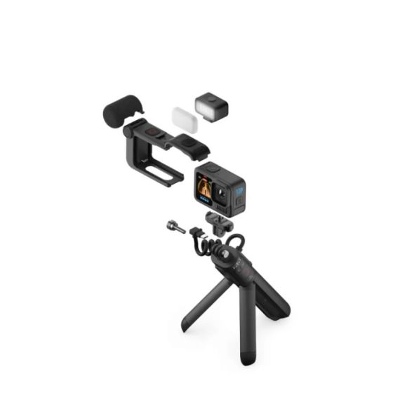 ACTION CAMERA GOPRO HERO 13 BLACK CREATOR (VOLTA, MEDIA MOD, LIGHT MOD INCLUDED),RES.:27MP/5.3K60+2.7K240, 13X SLOW-MO, WATERPROOF 10M, VOICE CONTROL, 3X MICROPHONES, HYPER SMOOTH 6.0, GP2, TIMEWARP 3.0, HDR, GPS, WI-FI, BLUETOOTH 5.3, MICROSD, USB-C,3.5M