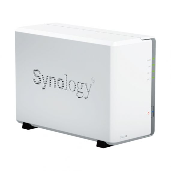 SYNOLOGY DISK STATION DS223J, 2-BAY NAS SERVER, COMPACT, QUIET, AND ENERGY-EFFICIENT STORAGE, REALTEK CPU 4-CORE 1.7GHZ, 1GB DDR4, 2* 3.5” HDD FREE SLOTS, 1XGBE LAN, 2X USB3.2, NOISE LEVEL 	18.2 DB(A), SYSTEM FAN 92MM, SILVER