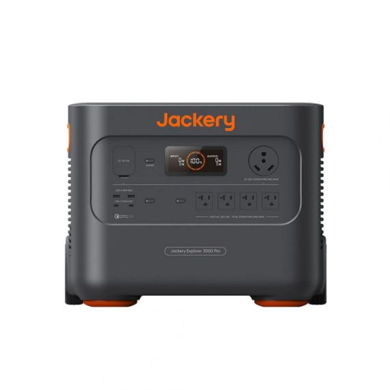 JACKERY "EXPLORER 3000 PRO" PORTABLE POWER STATION, CAPACITY: 3024WH, AC OUTPUT: 3000W, LCD, 2* USB-A, 2*USB-C, 4*AC OUTPUT, 1 CAR PORT, 2*DC OUTPUT, 2000 CYCLES LITHIUM-ION, WEIGHT: 29KG, PULL ROD AND WHEELS, 37X36X47CM, CHARGE 0-100% IN 2.4 HOUR, SMART 