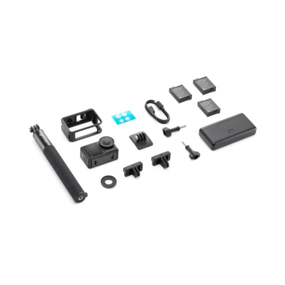 (965080) ACTION CAMERA DJI OSMO ACTION 4, ADVENTURE COMBO, 1/1.3” CMOS, 10MP, 155° F/2.8, ISO 100-12800, 4K 120FPS / FHD 240 FPS, HDR, MAX VIDEO BITRATE 130MBPS,  MICROSD, WI-FI, BLUETOOTH 5.0, FRONT SCREEN 1.4 INCH, BACK SCREEN 2.25 INCH,1770 MAH,145G (3