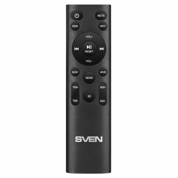 SVEN SOUNDBAR SB-2400DD WITH WIRELESS SUBWOOFER, 400 W, BLUETOOTH, USB, AUX (3.5MM JACK), HDMI (ARC), SPDIF (OPTICAL), REMOTE CONTROL, SUPPORT OF DOLBY DIGITAL PLUS, LED DISPLAY, BLACK