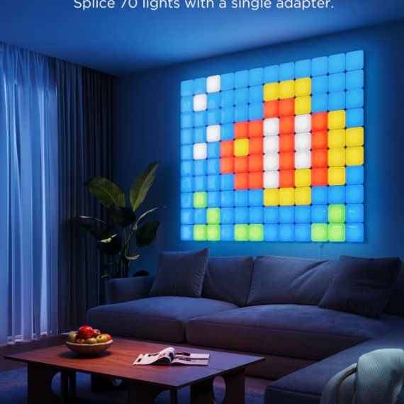 SQUARE LIGHTS  GOVEE SMART MINI PANEL LIGHTS 10 PACK, WI-FI + BT, MULTICOLOR, DIFFUSED RGBIC LIGHT EFFECTS, NO HUB REQUIRED, DIY LIGHTING EFFECTS, FLEXIBLE INSTALLATION, 40 PRESET LIGHTING EFFECTS, CUSTOMIZABLE DESIGN LAYOUT, APP, CONTROL BOX, VOICE CONTR