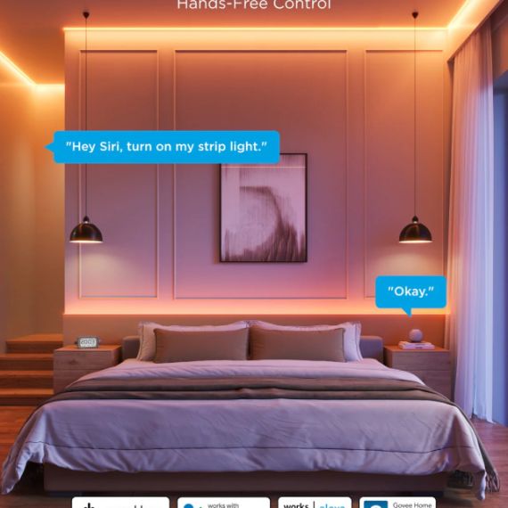 LIGHT STRIP  GOVEE RGBICW COB STRIP LIGHT PRO 3M, WHITE, SMART WI-FI LIGHT STRIP, WI-FI + BT, MATTER COMPATIBLE, MULTICOLOR, ZONAL COLOR CONTROL, APP, SHAPE RECOGNITION, NO HUB REQUIRED, FLEXIBLE INSTALLATION, AI LIGHTING BOT