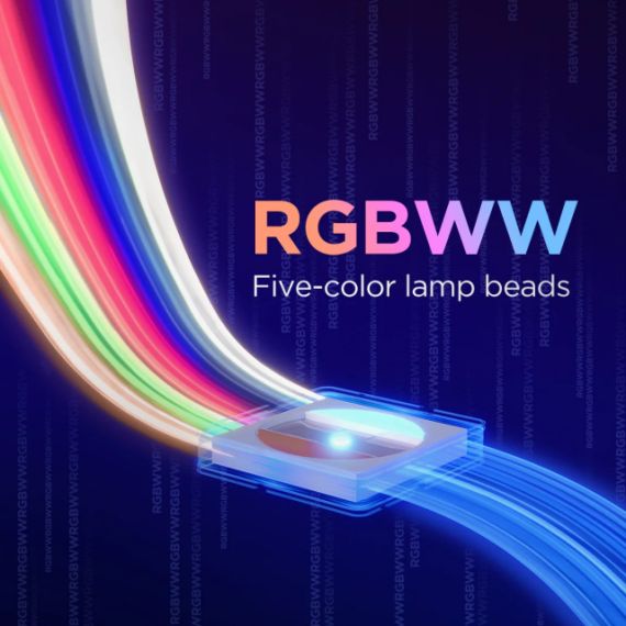 LIGHT STRIP  GOVEE RGBICWW LED STRIP LIGHT 2 PRO 5M, PROTECTIVE COATING, SMART WI-FI LIGHT STRIP, 5-IN-1 RGBIC+ TECHNOLOGY, MATTER COMPATIBLE, MULTICOLOR, ZONAL COLOR CONTROL, APP, VOICE CONTROL, NO HUB REQUIRED, 3M PEEL-AND-STICK, FLEXIBLE INSTALLATION, 
