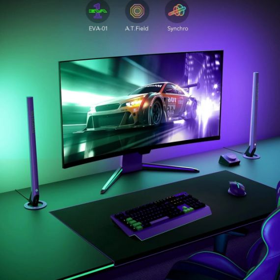 MONITOR LIGHT BARS GOVEE RGBIC WI-FI GAMING LIGHT BARS WITH SMART CONTROLLER (24”-32”), WI-FI + BT, MULTICOLOR, APP, MUSIC MODE, NO HUB REQUIRED