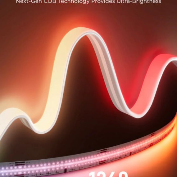 LIGHT STRIP  GOVEE RGBICW COB STRIP LIGHT PRO 3M, WHITE, SMART WI-FI LIGHT STRIP, WI-FI + BT, MATTER COMPATIBLE, MULTICOLOR, ZONAL COLOR CONTROL, APP, SHAPE RECOGNITION, NO HUB REQUIRED, FLEXIBLE INSTALLATION, AI LIGHTING BOT