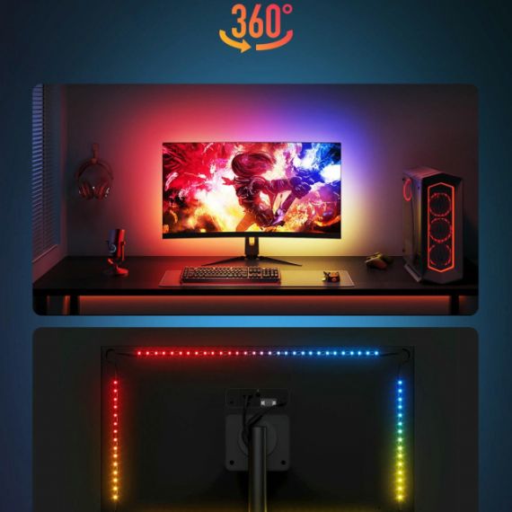 MONITOR LIGHT STRIP  GOVEE RGB GAMING LIGHT STRIP G1 (27”-34”), WI-FI + BT, MULTICOLOR, APP, MUSIC MODE, NO HUB REQUIRED, COLOR SYNCHRONIZATION VIA GOVEE DESKTOP APP, RAZER CHROMA SYNC.
