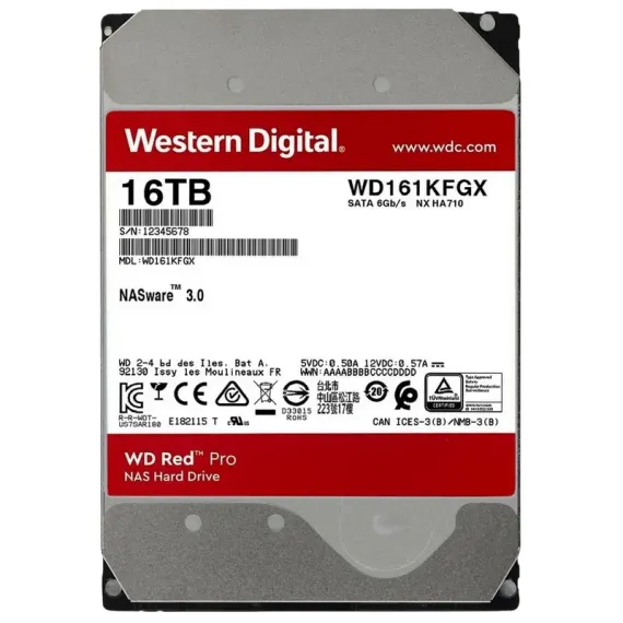 ЖЕСТКИЙ ДИСК WESTERN DIGITAL WD RED PRO, 3.5", 16 ТБ