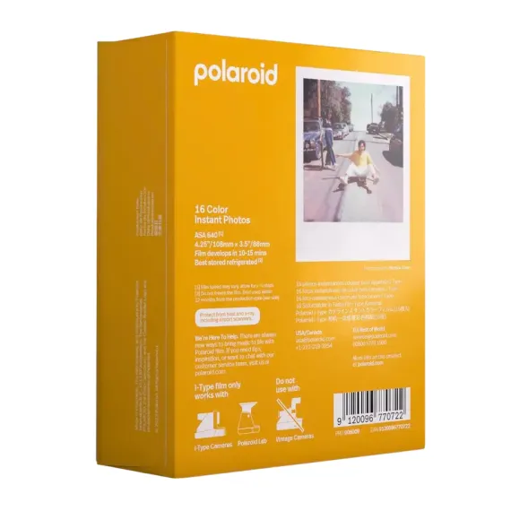 POLAROID COLOR FILM ДЛЯ I-TYPE,DOUBLE PACK, 8 ШТ