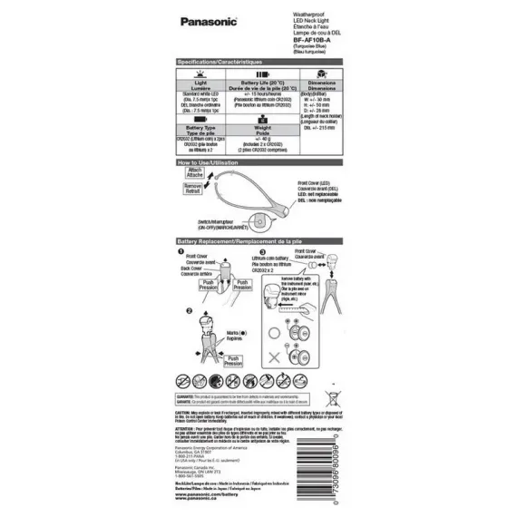 СВЕТОДИОДНЫЙ ФОНАРЬ PANASONIC LED NECK LIGHT, ЧЁРНЫЙ