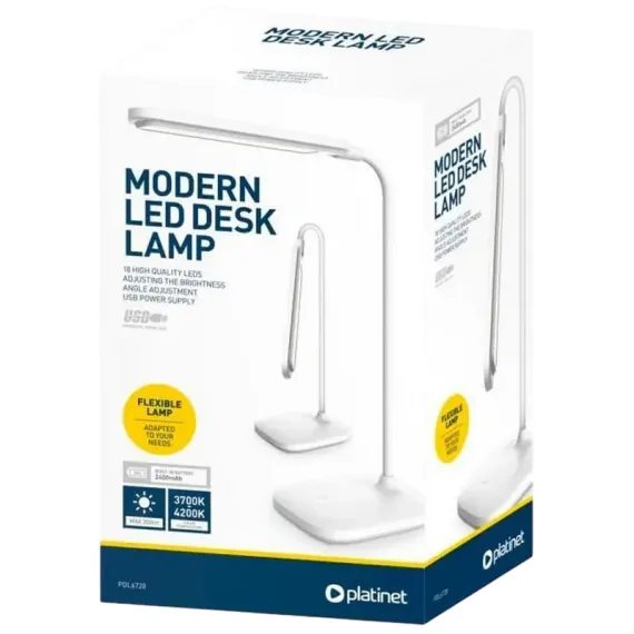 НАСТОЛЬНАЯ ЛАМПА PLATINET PDL6728, БЕЛЫЙ