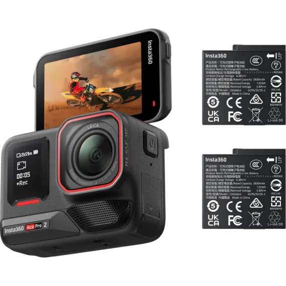 ЭКШН-КАМЕРА INSTA360 ACE PRO 2 DUAL BATTERY, ЧЕРНЫЙ