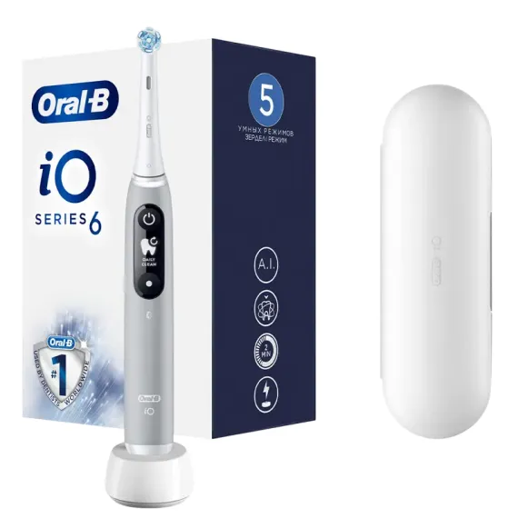 ЭЛЕКТРИЧЕСКАЯ ЗУБНАЯ ЩЕТКА BRAUN ORAL-B IO 6, GREY OPAL