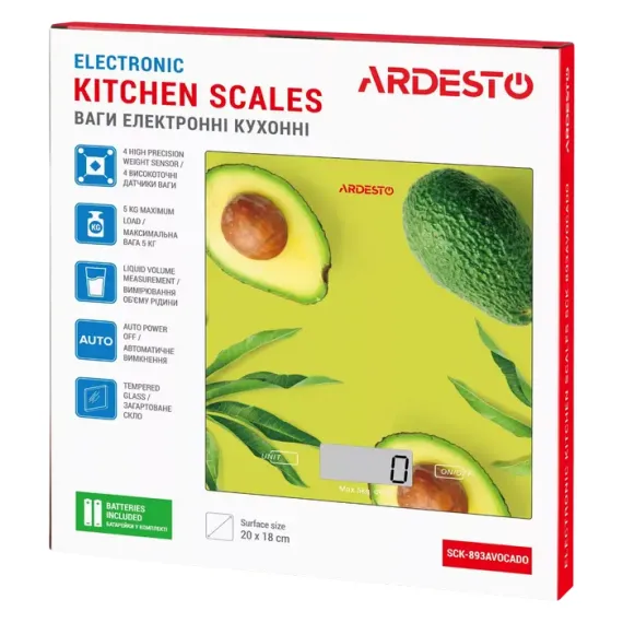 ЭЛЕКТРОННЫЕ КУХОННЫЕ ВЕСЫ  ARDESTO SCK-893, АВОКАДО