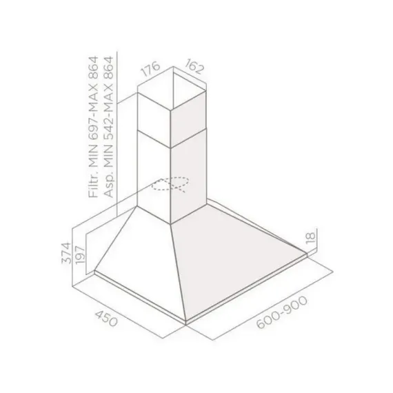 КУПОЛЬНАЯ ВЫТЯЖКА ELICA MISSY LX WH/A/60, БЕЛЫЙ