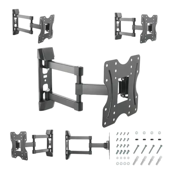 НАКЛОННО-ПОВОРОТНОЕ НАСТЕННОЕ КРЕПЛЕНИЕ GEMBIRD WM-42ST-02, ЧЕРНЫЙ