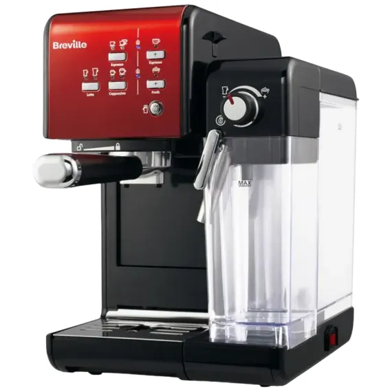КОФЕВАРКА РОЖКОВАЯ BREVILLE PRIMA LATTE II VCF109X-01, 1050ВТ, КРАСНЫЙ