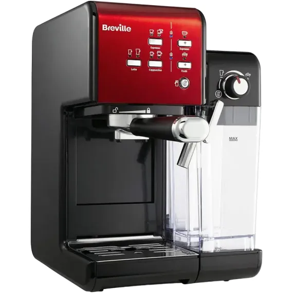 КОФЕВАРКА РОЖКОВАЯ BREVILLE PRIMA LATTE II VCF109X-01, 1050ВТ, КРАСНЫЙ
