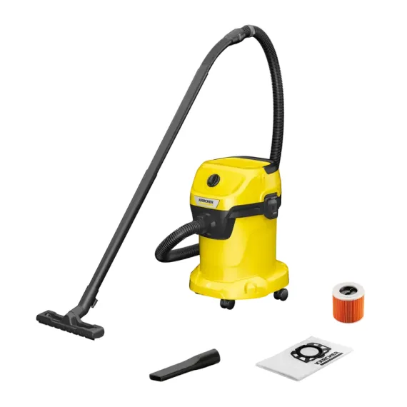 ПЫЛЕСОС KARCHER WD 3 V-17/4/20 + ФИЛЬТР-МЕШКИ 2.863-314.0, ЖЁЛТЫЙ