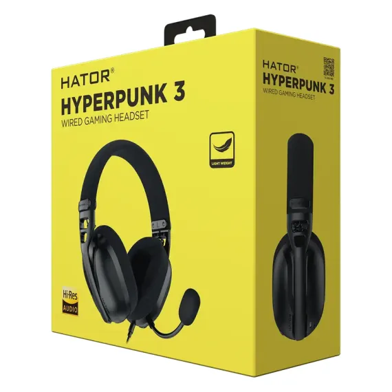 ИГРОВАЯ ГАРНИТУРА HATOR HYPERPUNK 3, ПРОВОДНОЙ АНАЛОГОВЫЙ, ЧЁРНЫЙ