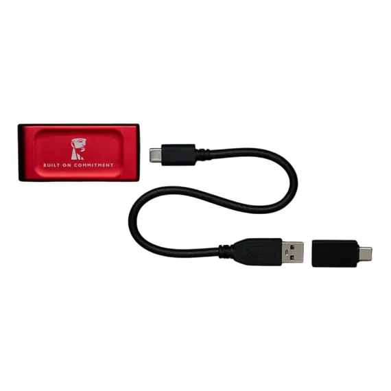 ВНЕШНИЙ ПОРТАТИВНЫЙ SSD НАКОПИТЕЛЬ KINGSTON XS1000 BOC, 2 ТБ, КРАСНЫЙ (SXS1000R/2000GA)