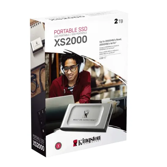 ВНЕШНИЙ ПОРТАТИВНЫЙ SSD НАКОПИТЕЛЬ KINGSTON XS2000 BOC, 2 ТБ, СЕРЕБРИСТЫЙ (SXS2000/2000GA)