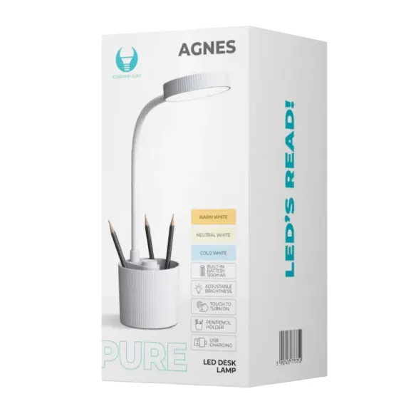 НАСТОЛЬНАЯ ЛАМПА FOREVER PURE FLB-20 AGNES, БЕЛЫЙ