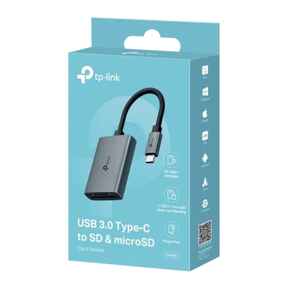 КАРДРИДЕР TP-LINK UA430C, USB TYPE-C, СЕРЫЙ