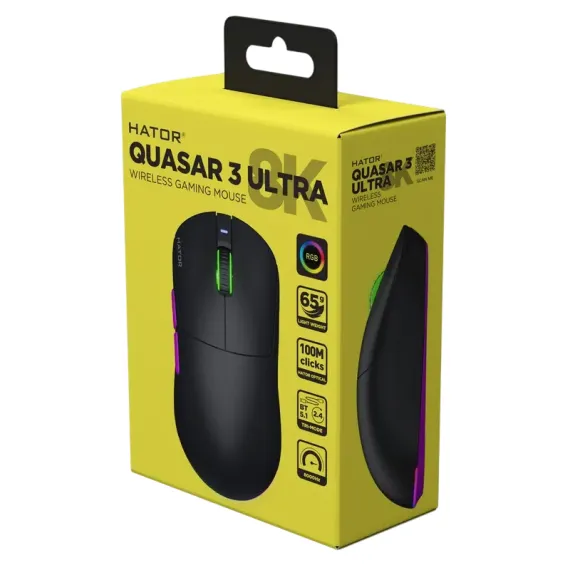 ИГРОВАЯ МЫШЬ HATOR QUASAR 3 ULTRA 8K, ЧЁРНЫЙ