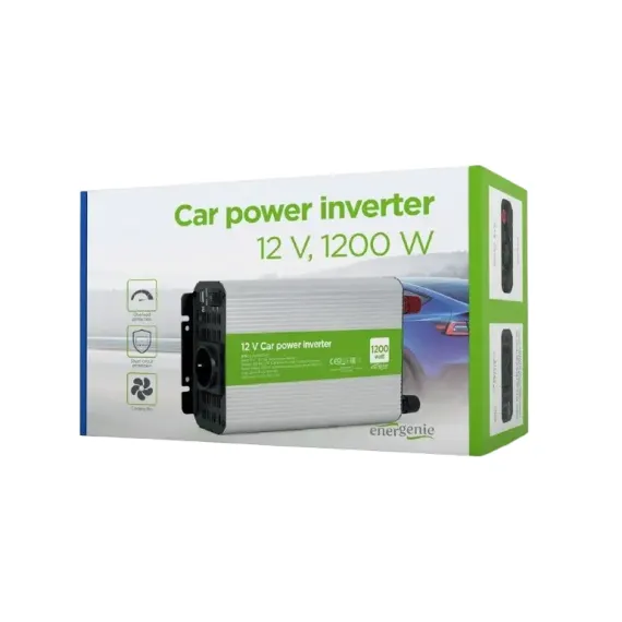 АВТОМОБИЛЬНЫЙ ИНВЕРТОР ENERGENIE EG-PWC1200-01, 1200ВТ, РАЗНОЦВЕТНЫЙ
