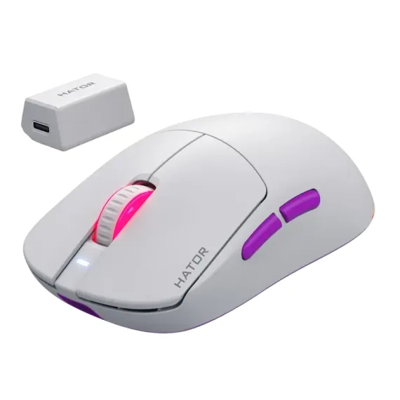 ИГРОВАЯ МЫШЬ HATOR QUASAR 3 ULTRA 8K, БЕЛЫЙ