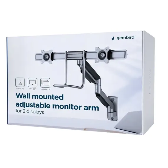 НАКЛОННОЕ НАСТЕННОЕ КРЕПЛЕНИЕ GEMBIRD MA-WA2-02, СЕРЫЙ