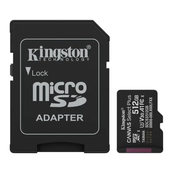 КАРТА ПАМЯТИ KINGSTON CANVAS SELECT PLUS, 512ГБ (SDCS3/512GB)