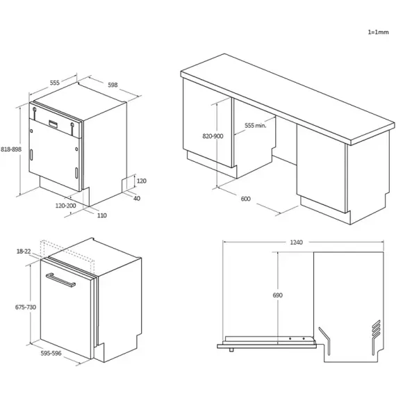 ПОСУДОМОЕЧНАЯ МАШИНА CANDY CI 4C4F1A, БЕЛЫЙ
