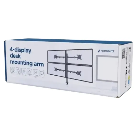 НАСТОЛЬНЫЙ КРОНШТЕЙН ДЛЯ МОНИТОРА GEMBIRD MA-D4-01, ЧЕРНЫЙ