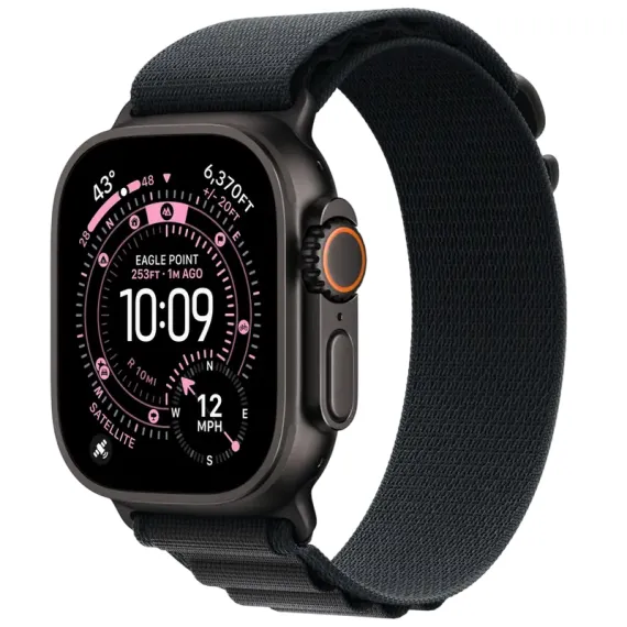 APPLE WATCH ULTRA 3 GPS + CELLULAR, 49MM BLACK TITANIUM CASE WITH BLACK ALPINE LOOP - MEDIUM, MF0V4