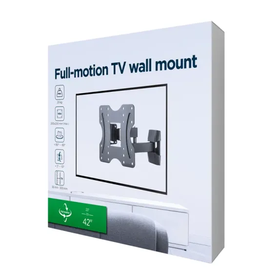 ПОВОРОТНОЕ НАСТЕННОЕ КРЕПЛЕНИЕ GEMBIRD WM-42ST-01, ЧЕРНЫЙ