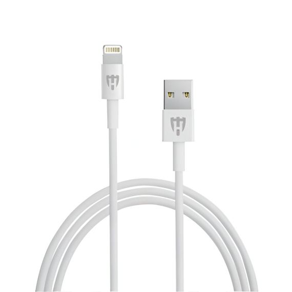 КАБЕЛЬ ДЛЯ ШЛЕМА USB - LIGHTNING BASIC 2.1A 1М, БЕЛЫЙ